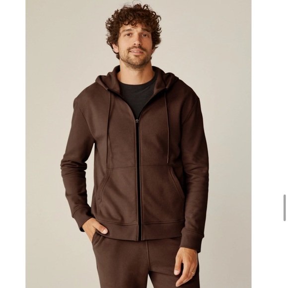 Beyond Yoga Men's Medium Every Body Zip Front Hoodie Sweatshirt Brown NWT - Picture 2 of 7